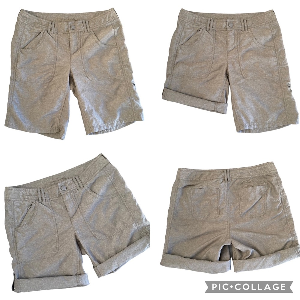 North Face Heather Brown Adjustable Hem Nylon Blend Shorts 4 - Picture 1 of 16
